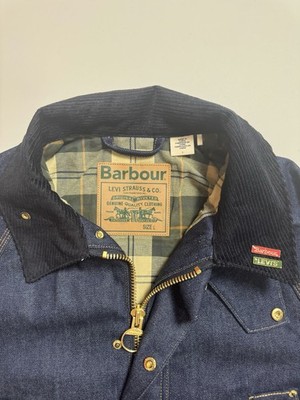Levi's x Barbour Oversized Bedale Denim Jacket Blue Unisex Size L