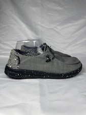 Hey Dude Wendy Chambray Onyx Remix Womens 8 Comfort Shoes Gray Slip On Sneakers