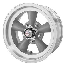 American Racing Vn105d Torq Thrust D 15x6 5x114.3 Et4 Gray W Mach Qty Of 4