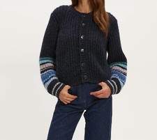 Michael Stars Lumi Stripe Crew Cardigan Size XS