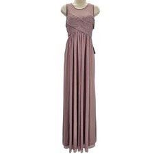 Birdy Grey Womans size XL Ryan Chiffon Mesh Formal Maxi Gown Dress Mauve NEW