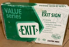 Exitronix Value Series EXIT Sign Green LED 1 OR 2 SIDED