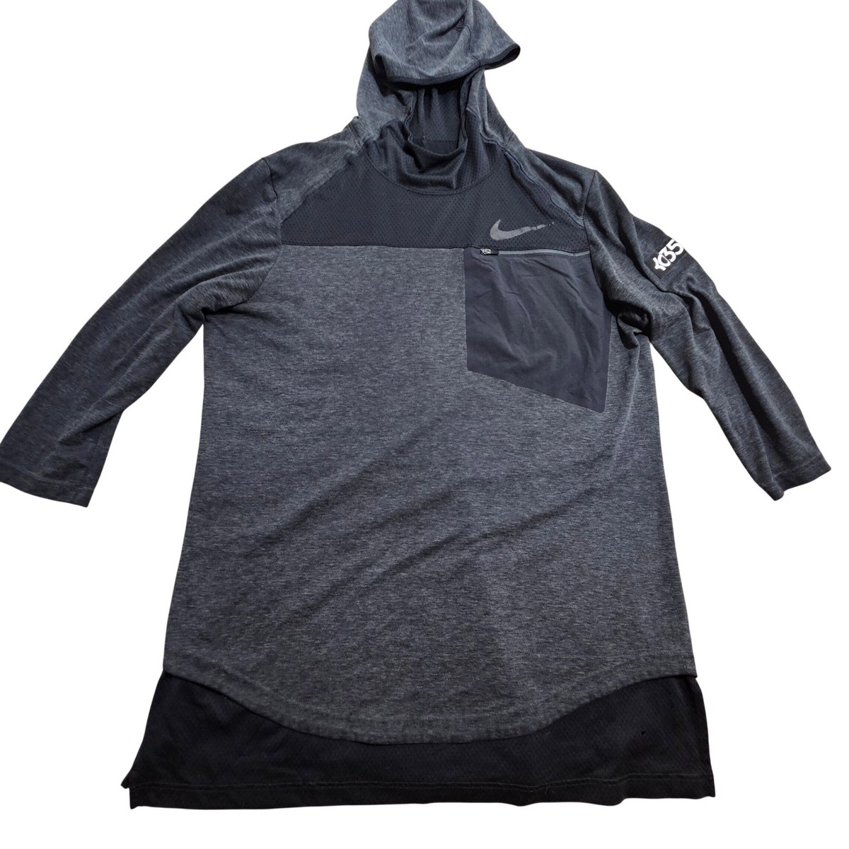 Nike Kevin Durant KD35 Hoodie Mens XL Charcoal Grey Dri-FIT Basketball Top