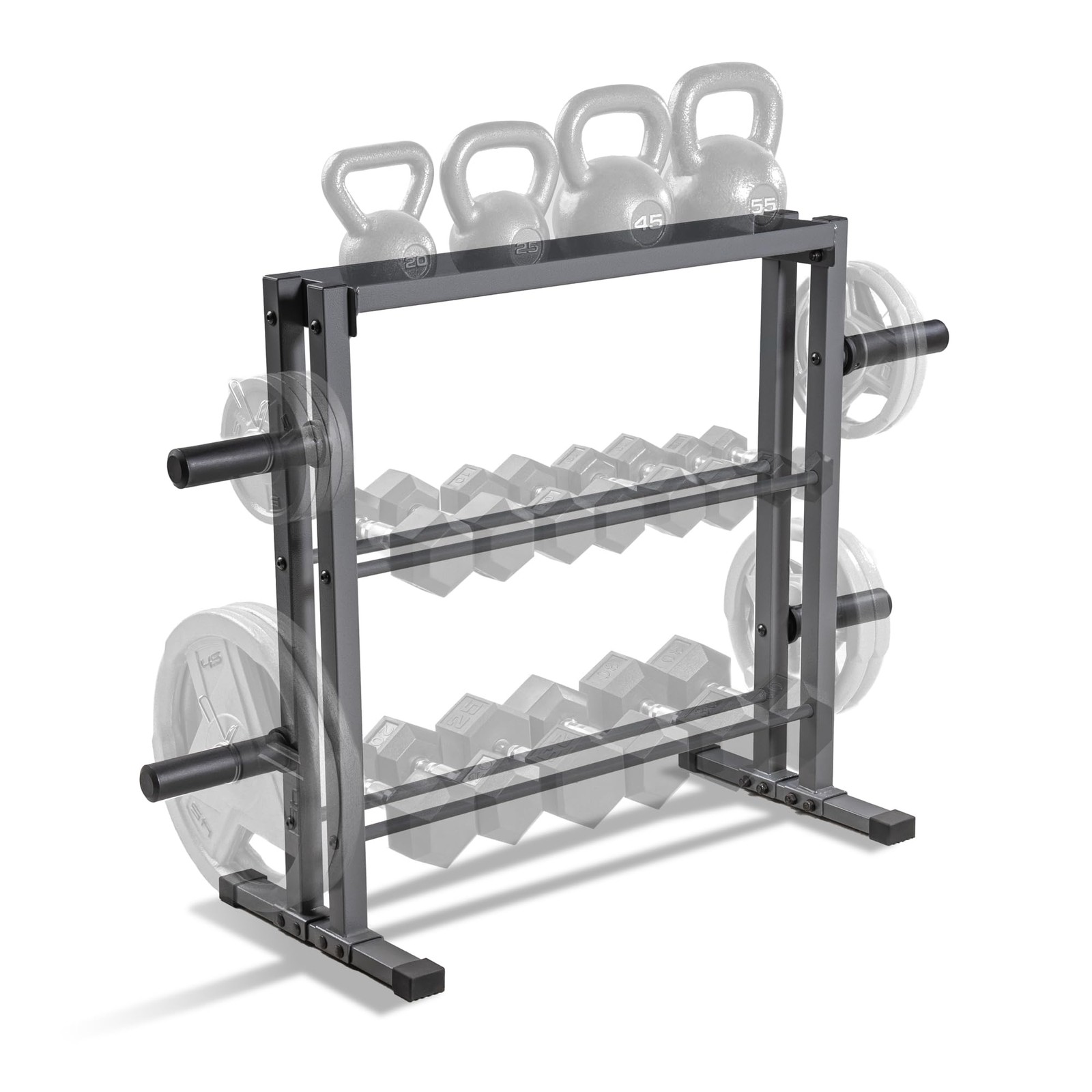 Combo Weights Storage Rack for Dumbbells, Kettlebells, and Weight Plates DBR-...