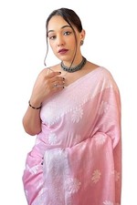 Women's Kanjivaram Soft Silk Sarees With Blouse Piece