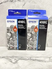 Lot of 2 Genuine Epson 410XL Black Ink Cartridge T410XL120 10/2027 Sealed