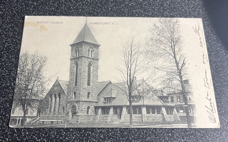 1907 U/D/B POSTCARD - BAPTIST CHURCH, MORRISTOWN NJ