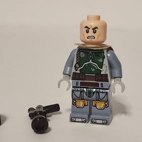 Star Wars Boba Fett Custom Lego Minifigure with Blaster Orange Stripe Cape 75243