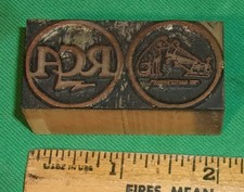 RCA Copper Stamp: Logo & Nipper 1 X 2 inches (wood)