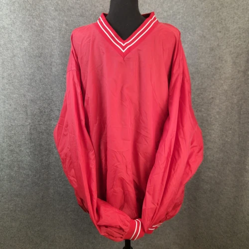 Vintage Southern Athletic  Windbreaker Jacket Men XL Red Nylon Athletic V Neck image 2