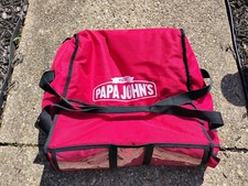 Papa Johns Pizza Insulated Hot Bag Delivery Large Red Carrying Case Tote