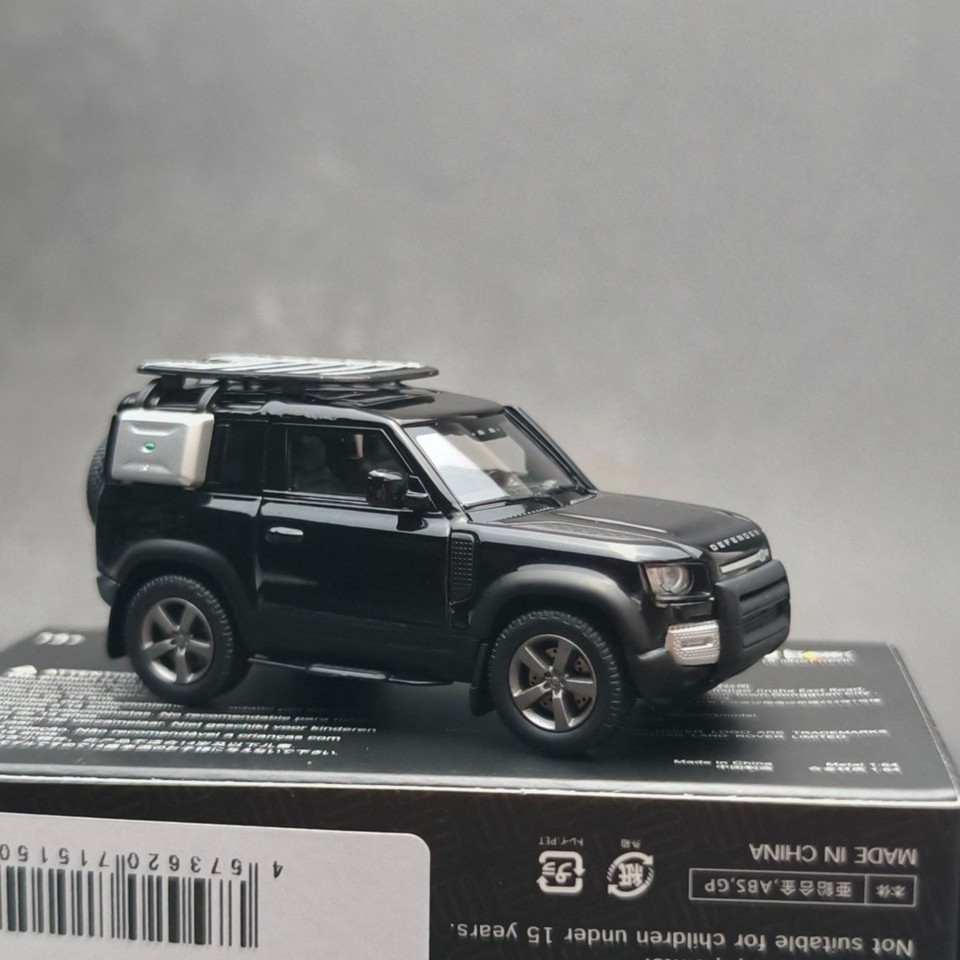 AR Box 1/64 Land Rover black Defender 90 Alloy Diecast Car Model Toys ...