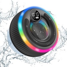 Bluetooth Speaker, Shower Speaker Stereo Sound, IPX7 Waterproof Black