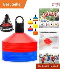 Pro Disc Cones Set of 50 with Carry Bag for Soccer Football Basketball Training