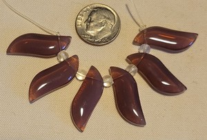 L892 24mm pressed glass freeform beads. will combine to save on shipping 