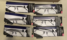 6 PAIR of Foster Grant FGMR2101 2.75 GUN metal Reading Glasses Readers HALF RIM