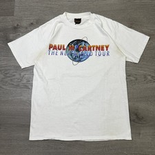 Paul McCartney The New World Tour 1993 Men's White T-Shirt Size L Brockum
