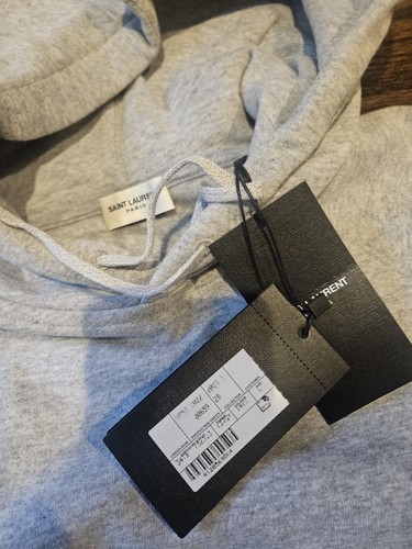 Saint Laurent Hoodie mit Logo-Stickerei Grau Größe L 100 % Original und Neu - Bild 7 von 7