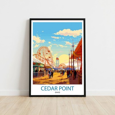 Cedar Point Ohio Reise Poster Wandbild Kunstdruck Urlaub Geschenk