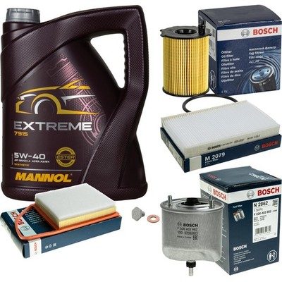 BOSCH Inspektionspaket 5 L MANNOL Extreme 5W-40 für Citroën C3 Picasso 1.6 HDi