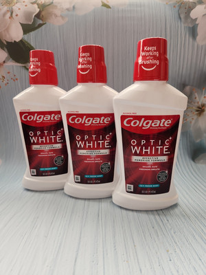 (Pack of 3) Colgate Optic White Whitening Mouthwash, Icy Fresh Mint, 16 fl oz 