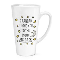 GroßVater I Love You To The Moon Und RüCken 483Ml Groß Latte Becher Cup - Lustig