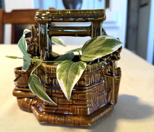 Vintage McCoy Pottery Well Planter Mid-20th Century