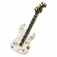 Brosche E-Gitarre Weiß Modeschmuck Damen
