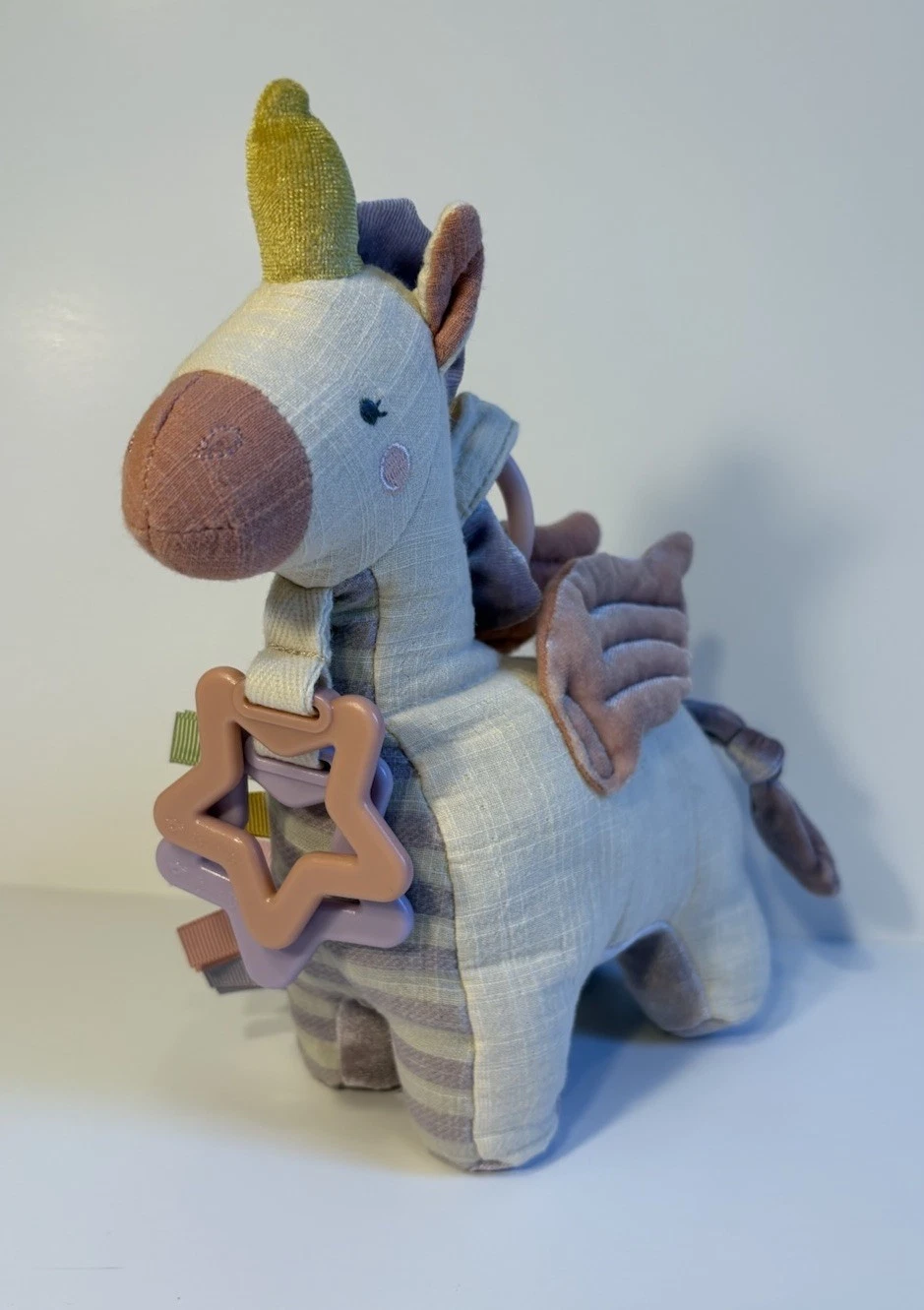 Itzy Ritzy Pegasus Horse Bespoke Link & Love Teething Activity Plush Toy EUC