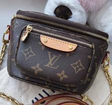 Louis Vuitton Bumbag Monogram Shoulder Bag Crossbody Brown Gold Women Classic