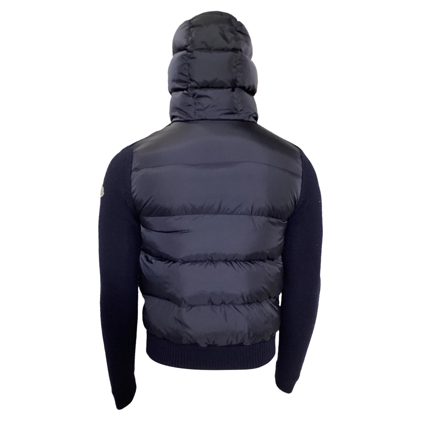 Moncler Felpa con Cappuccio Imbottita Full Zip In Poliammide Uomo Blu Taglia 48