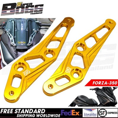 Racing Rear Side Mirror Adapter Fixed Stent Holder Bracket Gold For FORZA-350
