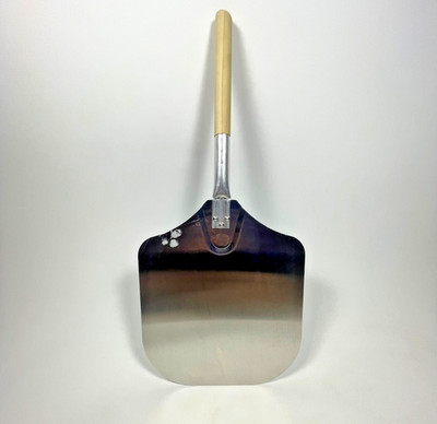 American MetalCraft Inc. 12''x 26'' Aluminum Pizza Peel #2512 w/ Wooden Handle