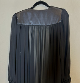 Cabernet Robe Kimono Womens Small Open Front Black Sexy Lingerie Vtg