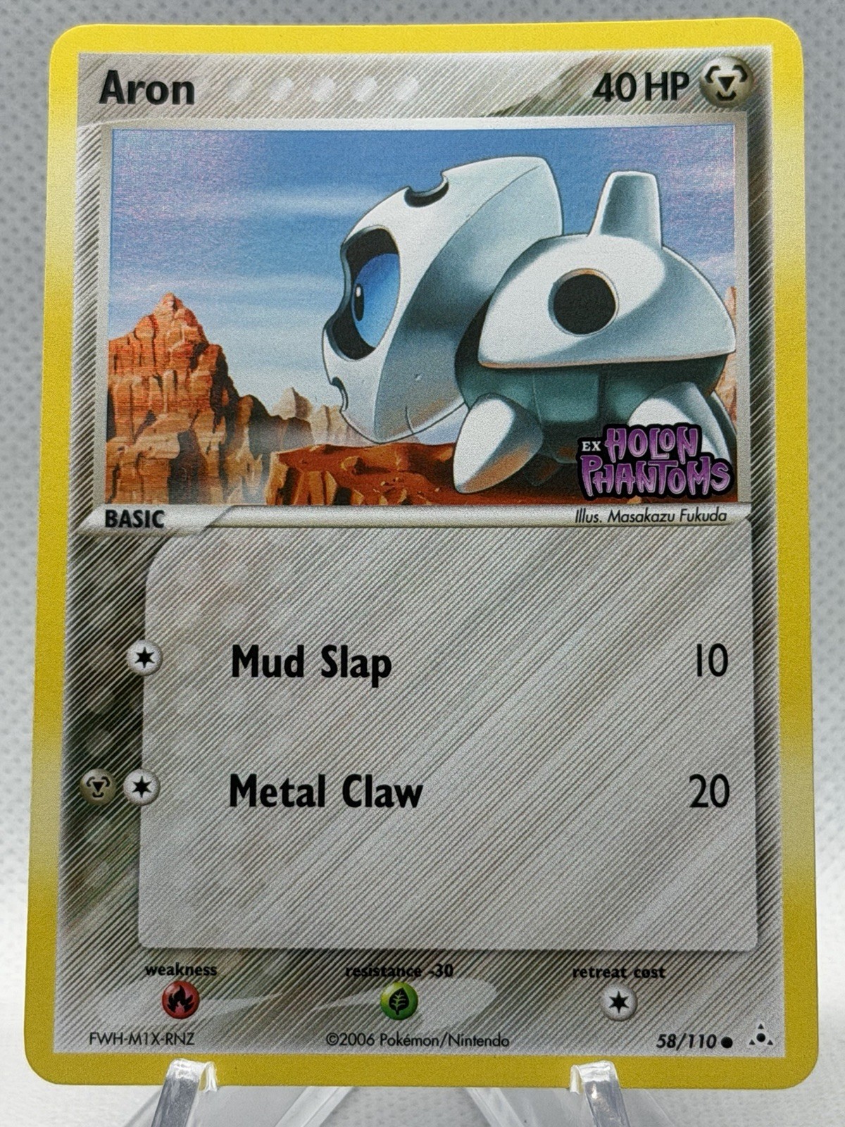 Pokemon Reverse Holo Aron 58/110 EX Holon Phantoms Stamped NM/M