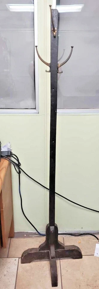 VTG ATQ Mission Oak / Arts and Crafts Style - Wood Coat Rack Tree - 19th Century - Image 2 of 4