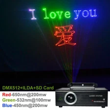 ILDA 500mW RGB Laser SD Card 24CH DMX Animation PRO TOP Show DJ Stage Lighting P