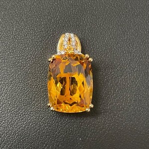Authentic Beautiful Gold Plated Sterling Silver Mandarin Garnet Pendant 3mm Bale By RJ