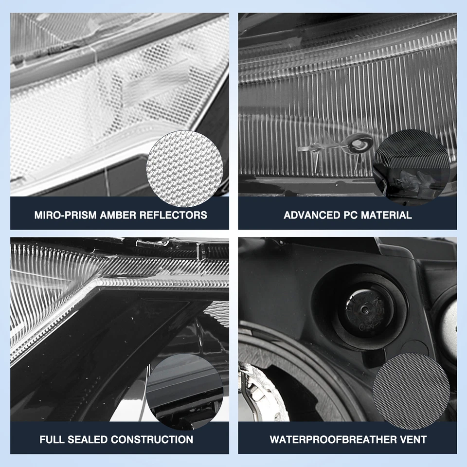 For 2009-2014 Acura TL Black Clear HID Xenon Headlights Assembly Pair - Image 3 of 4