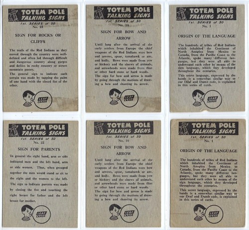 1962 Leaf Totem Pole Talking Signs Card Lot of 18 w/ 2 x # 1 & 1 x # 50 - Picture 2 of 6