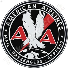 American Airlines 11.75" Round Metal Sign
