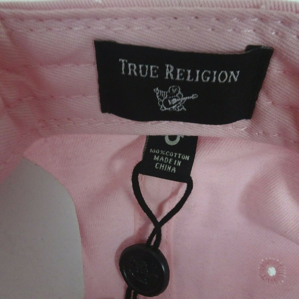 New True Religion Red Baseball Cap Hat Crystal Horseshoe Logo Bling Minimalist True Religion Unisex Horseshoe Lines Baseball Cap, One Size  main image 2
