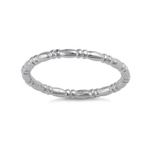 925 Sterling Silver Dainty Bead Bar Band Perfect for Thanksgiving