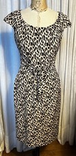 Tahari Womens S Sleeve Jersey Animal Print Sleeveless Midi Dress Sz 4 used