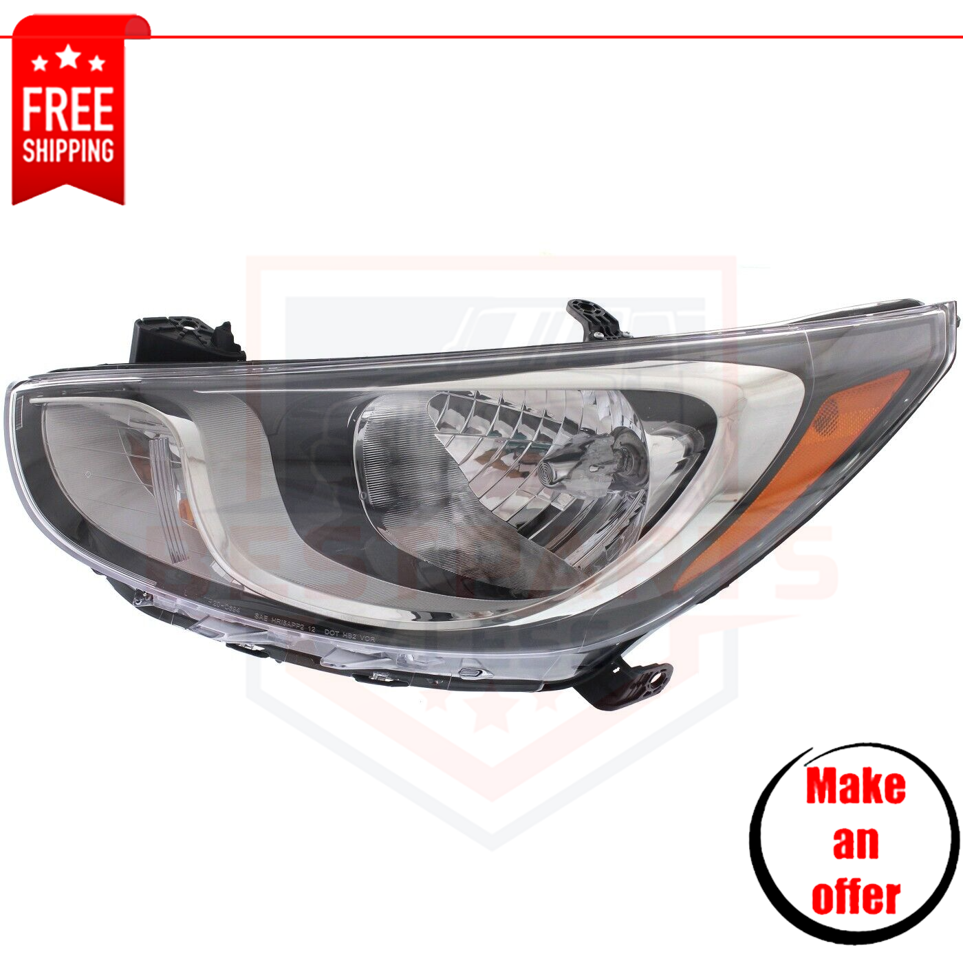 Headlight left w/ bulb CAPA for 2012-2014 Hyundai Accent Hatchback ...