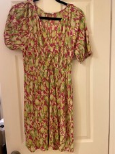 MNG Mango Floral Dress V-Neck sz 6 Colorful