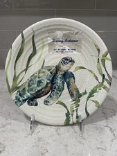 Set 4 Tommy Bahama 8.5” Sea Turtle Seaweed Melamine Side Salad Dessert Plates