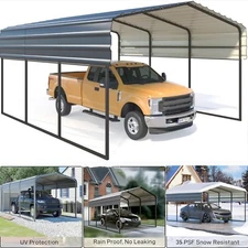 Carport Heavy Duty 10x15ft Outdoor Metal Car Shelter Garage Galvanized Steel