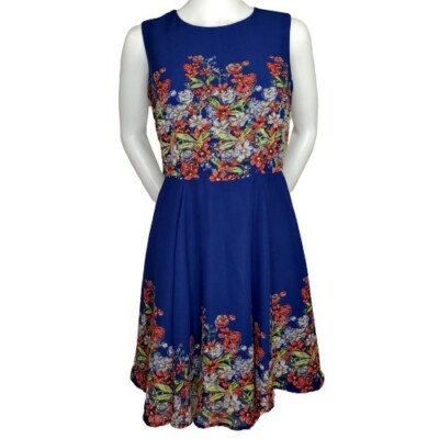 open lace back dress Women's 'Garden Party' Navy and Coral Floral Pretty Strapless Maxi Dress   Social Butterfly Couture