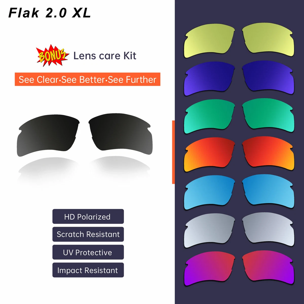 Oakley flak jacket sales 2.0 replacement lenses